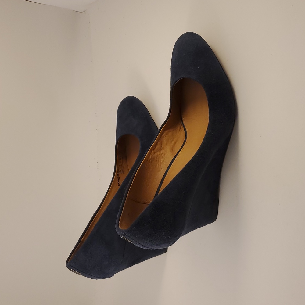 Coach Women's Blue Suede Pumps Size 8 1/2 Style Rileigh - Picture 7 of 11
